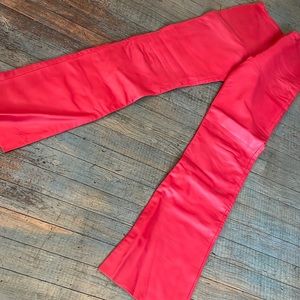 Michael Holan by North Beach Leather red leather pants.